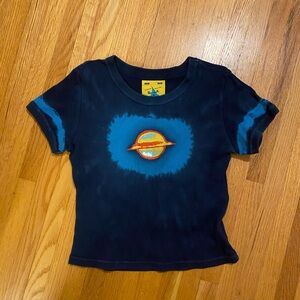 Unif Navy Tie-Dye Planet Baby Tee